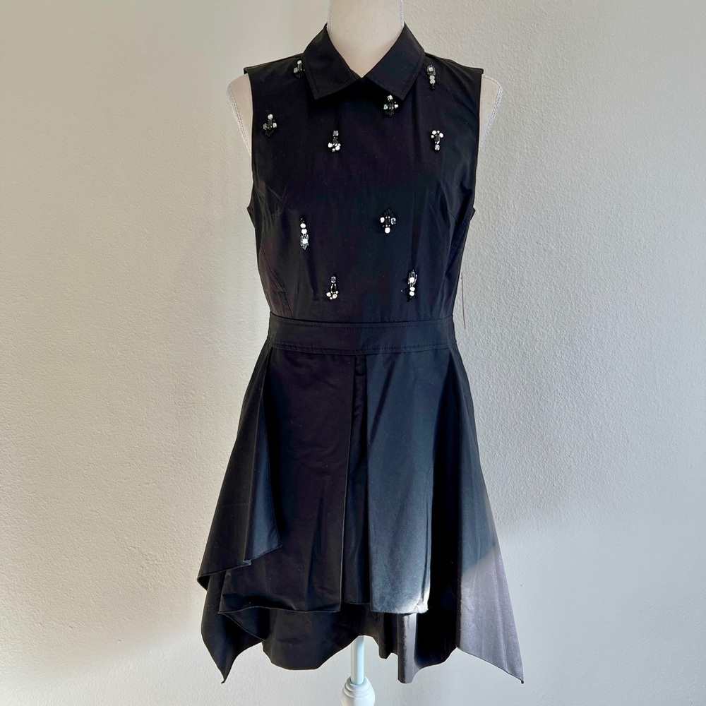 RACHEL Rachel Roy Collared Black Layered Dress